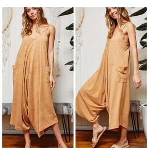 Boho Chic Oversized Jumpsuit - Effortless & Flowy with Pockets